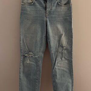 Distressed Blue Denim Jeans